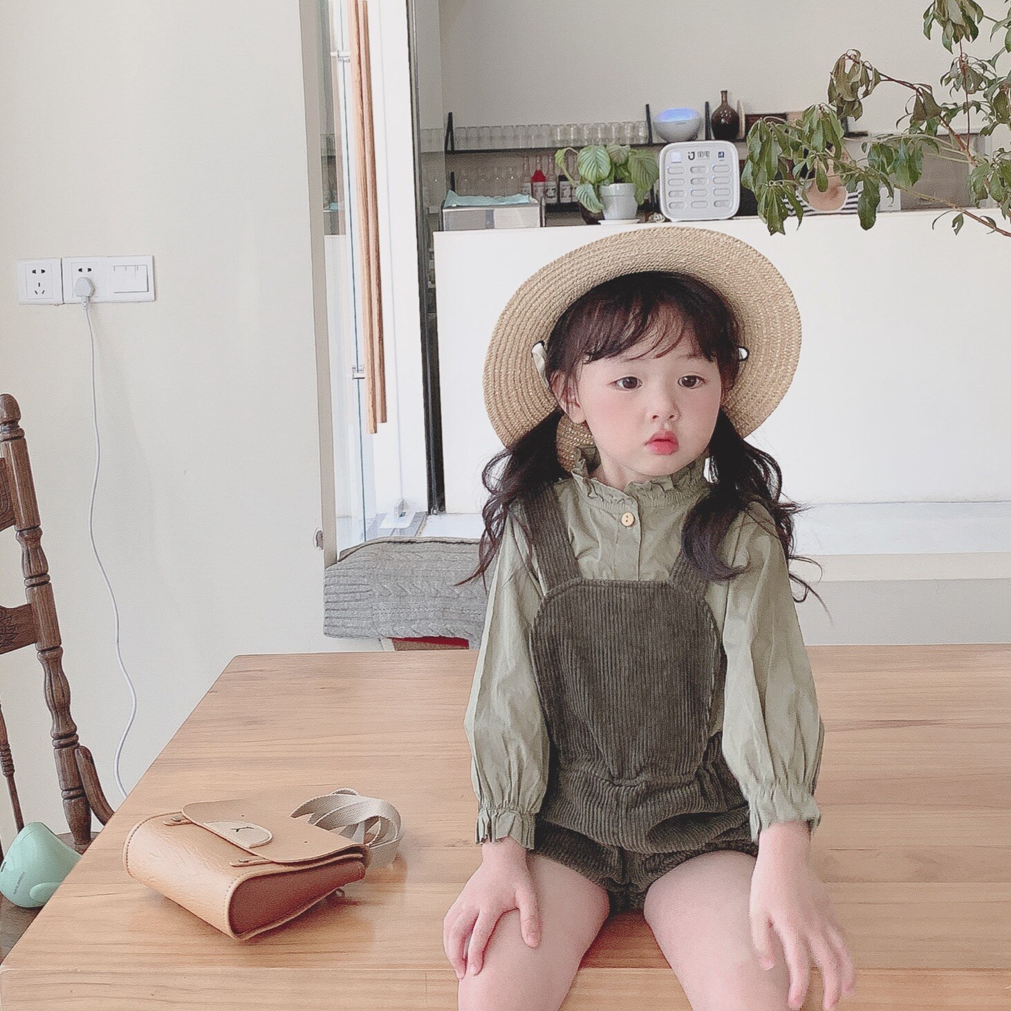 Hop flambant neuf automne hiver enfants salopette Gor garçons filles mignon velours côtelé pantalon bébé enfant vêtements