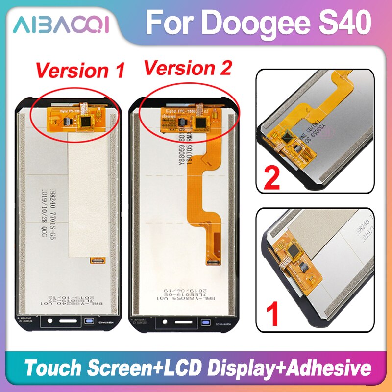 Touch Screen+LCD Display Assembly Replacement For Doogee S30/S40/S55/S60/S68 Pro/S70/S88 Pro/S90/A95 Pro/Shoot 1 Phone