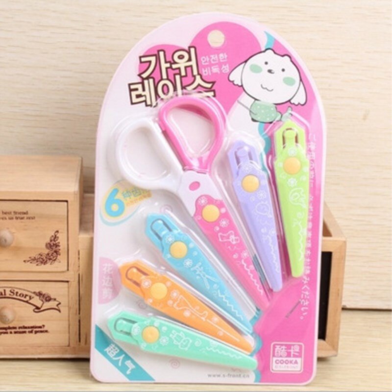 FAI DA TE Carino Kawaii di Colore Della Caramella di Plastica Forbici Per Taglierina di Carta Scrapbooking Bambini di Scuola Forniture per Ufficio di Cancelleria Coreano