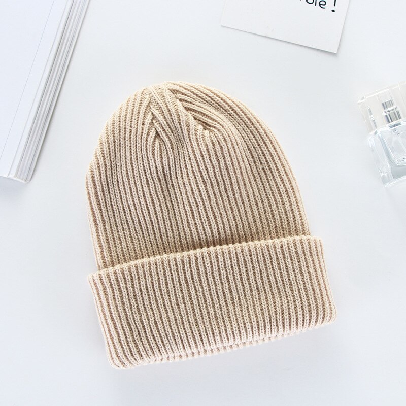 Men Women Knit Baggy Beanie Oversize Winter Hat Ski Winter Knitted Cap Woman Solid Color Hip Hop Boys Girls