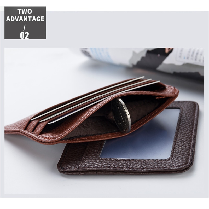 Women Slim Minimalist Wallet PU Leather Credit Card Holder Short Purse K-BEST