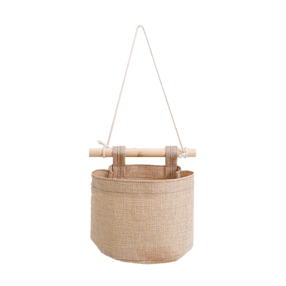 Wall Door Hanging Wardrobe Storage Bag Stackable Organizer Flower Pot Sundries Container Magazine Pockets Bedroom Supplie: Beige / Two layers
