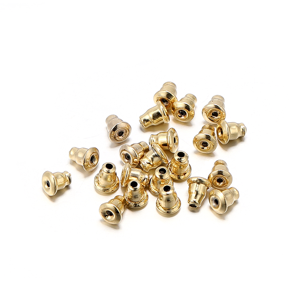 50 pièces en acier inoxydable classique balle boucle d'oreille dos bouchon clous d'oreille bouchon arrière bricolage boucle d'oreille dos bouchons accessoires fournitures: WHITE