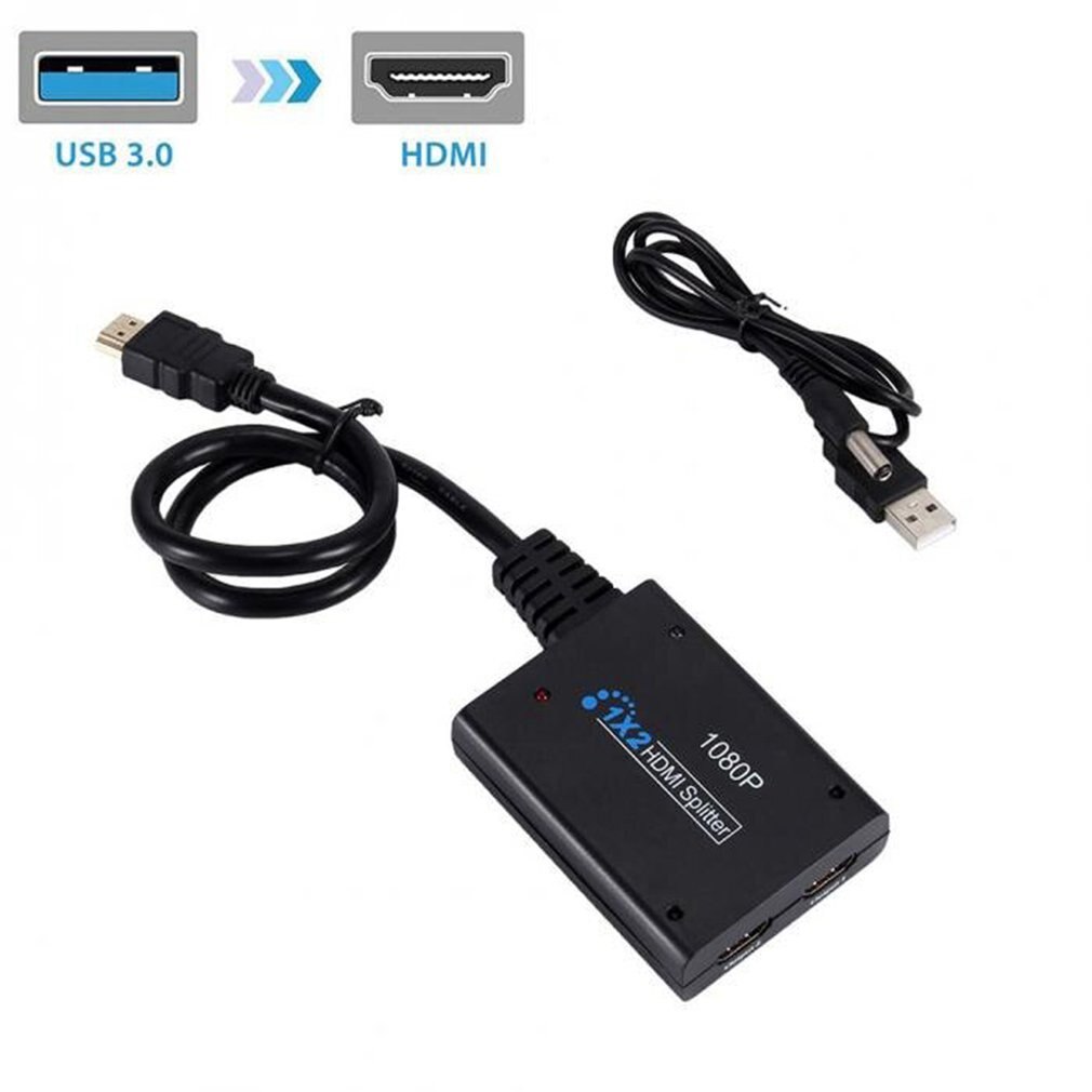 1080P HDMI Port Male To 2 Female 1 In 2 Out Splitter Cable Adapter Converter Cable Converter Adapter Gold Plated