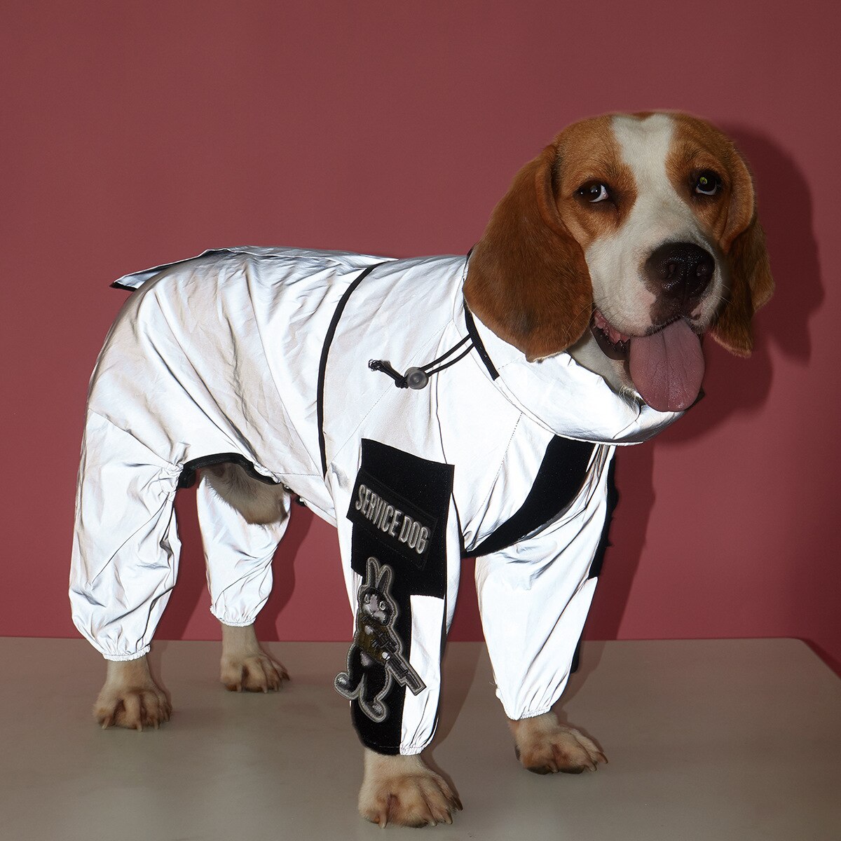 Manteau de pluie réfléchissant avec brassard pour grand chien, combinaison imperméable pour chien Labrador Golden Retriever