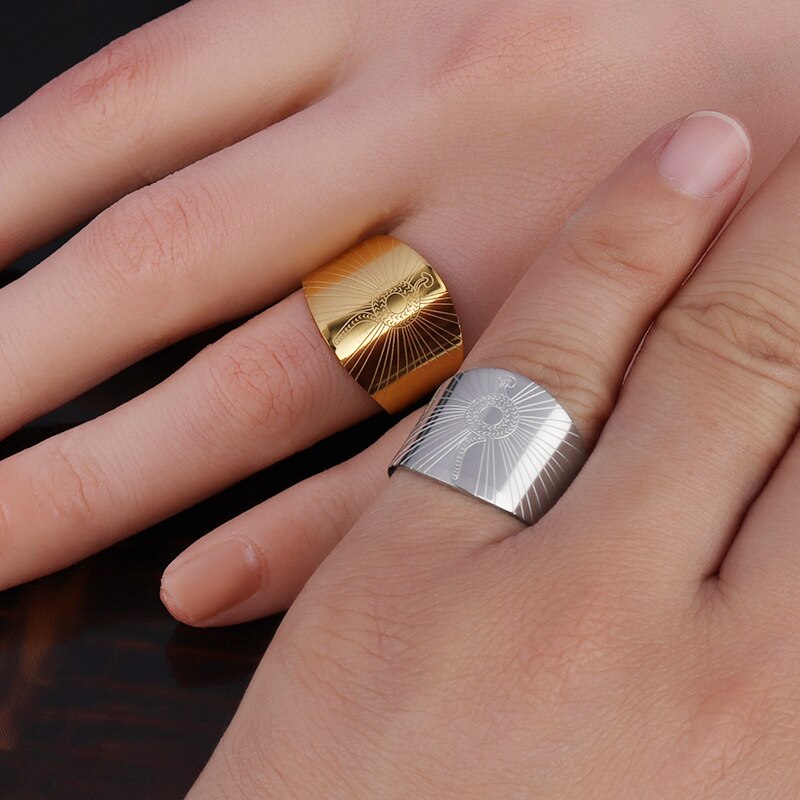 Egyptian ring Stainless Steel Rings For Men Women Punk Open Ring Finger Men Ring Jewelry Accessories