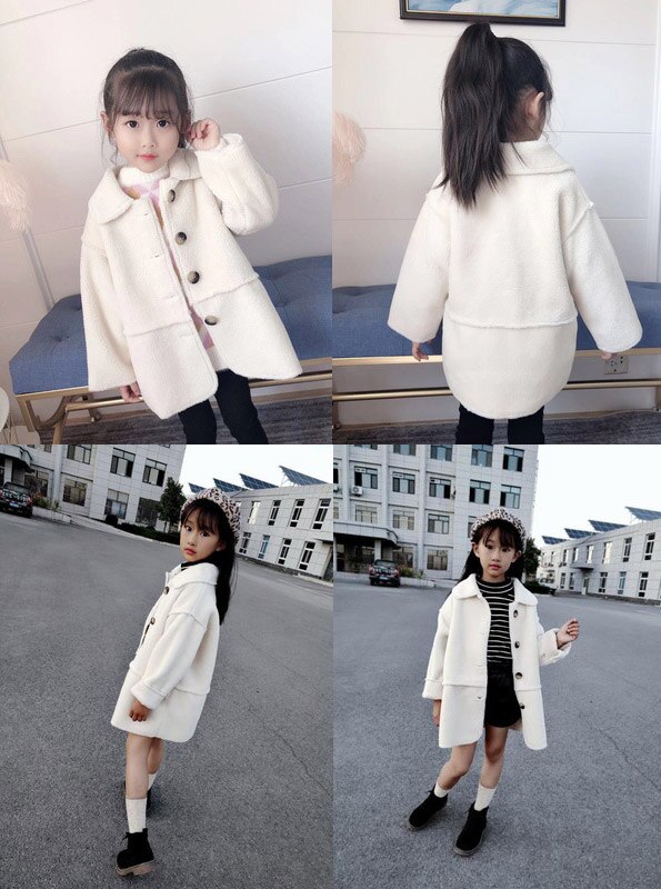 Ragazza di modo di autunno del cappotto di inverno Del Han versione agnello di peluche cappotto lungo di spessore