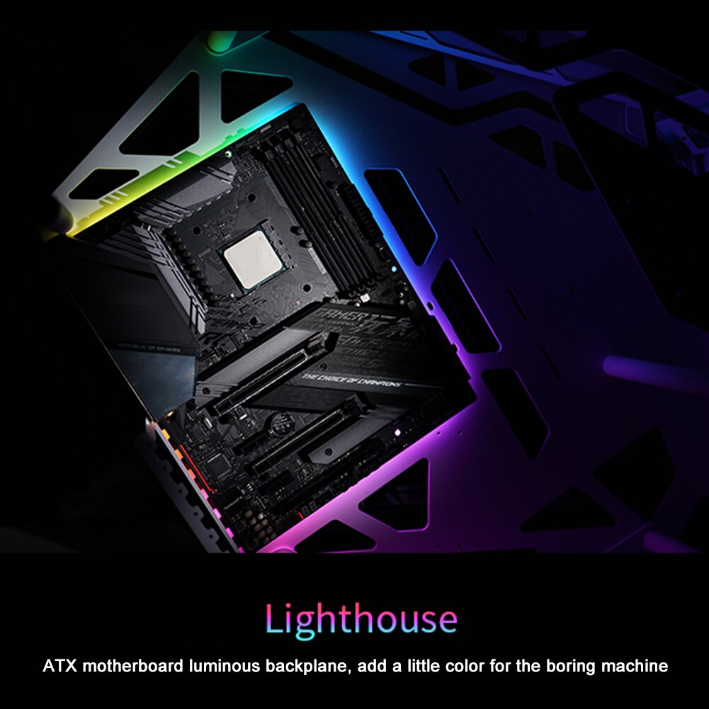 Easy Install 5V ATX Office Mainboard Lighthouse Desktop Computer Backplane Cabinet Power Decorative ARGB Sync Home