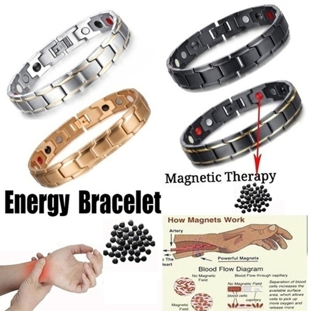 Mannen Armband Gezondheidszorg Gewichtsverlies Magnetische Therapie Elemental Armband Artritis Pijn Energie Bio Magnetische Mannelijke