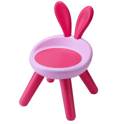 Barneskammel skridsikker børnestol plastik fortykket farverigt skammelhus børnehave møbler til børn lille fodskammel: Lyserød