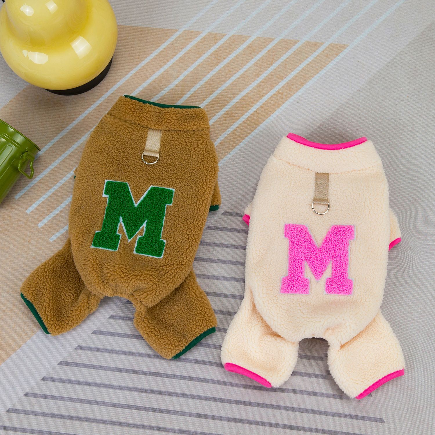 Velvet Dog Pajamas Turtleneck Dog Sweater Plush Soft Pet Clothes Winter Outfit Doggy Pjs Puppy Jumpsuit for Small Dogs Cats