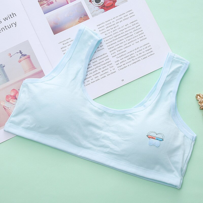 Sujetador para niñas, Tops cortos para adolescentes, ropa interior transpirable, barras de entrenamiento deportivo para niños, letras, ropa de algodón suave para adolescentes: 2