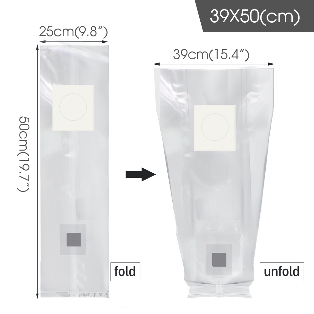 PP 6 Mil Sterilized Hydrated Grain Bag w/Self-Healing Injection Port 0.2μm Filter Patch Autoclaving Substrate Mushroom Spawn Bag: XS / Lavender