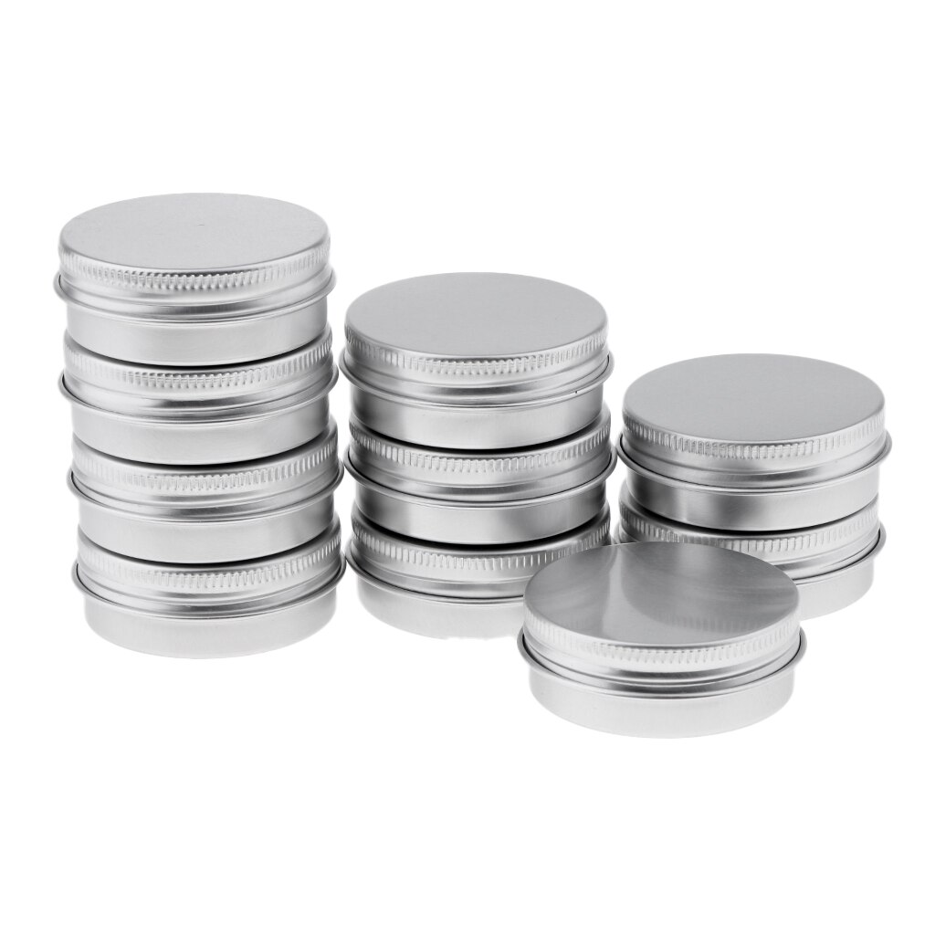 Aluminum Tin Jars, 1 Oz, 30 Ml Gram Jar, 10 Pieces, Cosmetic Jars