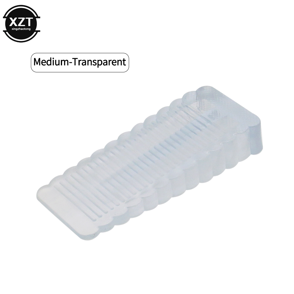Trapezium Silicone Rubber Deur Stop Stoppers Deur Blok Kinderen Anti-Map Hand Hotel Veiligheid Deur Kaart Opknoping Deur Stop: Colorless