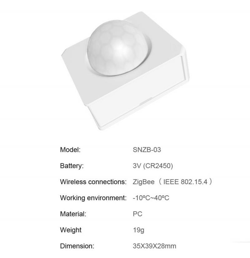 SONOFF SNZB-03 ZigBee motion sensor Convenient smart device uses eWeLink ZBBridge smart control with Alexa to use Google Home