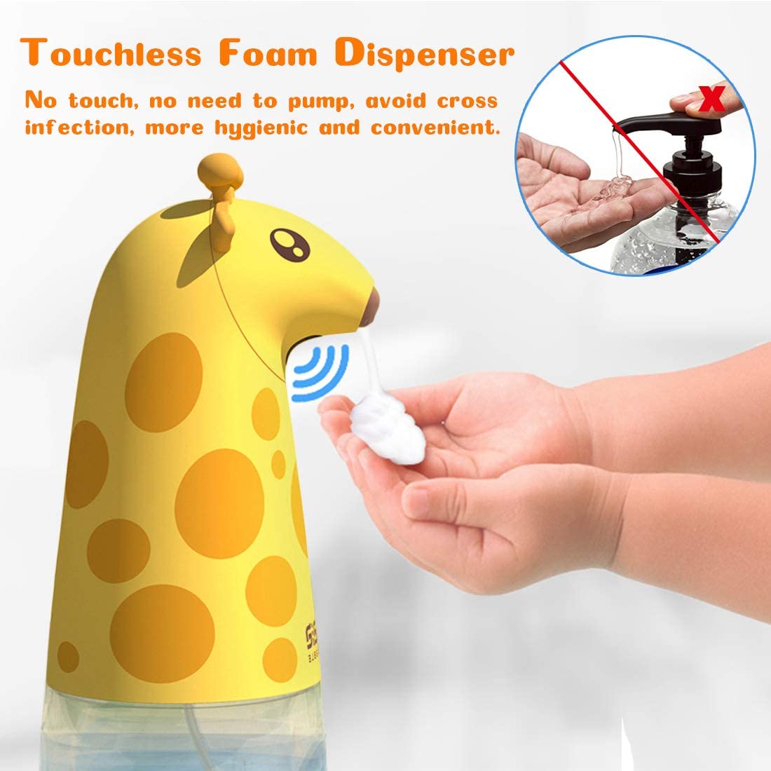 Cartoon Kids Soap Dispenser Storage Auto Hands Free Countertop Soap Dispensers Automatic Soap Pump for Bathroom Kitchen Home