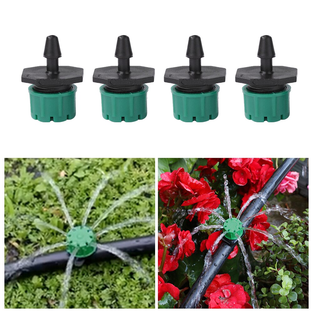 100 Pcs Micro Flow Dripper Drip Head Inch Adjustable Hose Garden Irrigation Misting Water Dropper Hose Drip Head Kit