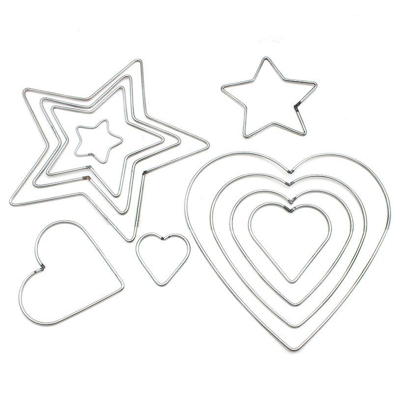 Dromenvangerring in de vorm van een hart, dromenvangerring in de vorm van een ster, macramé, doe-het-zelf dromenvanger