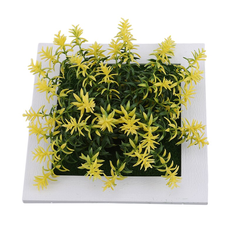 Removable Artificial Flower Plant Frame Exquisite Small Fresh Diy Wall Decor Frames 3D Wall Sticker Frame for Room Decoration: YELLOW