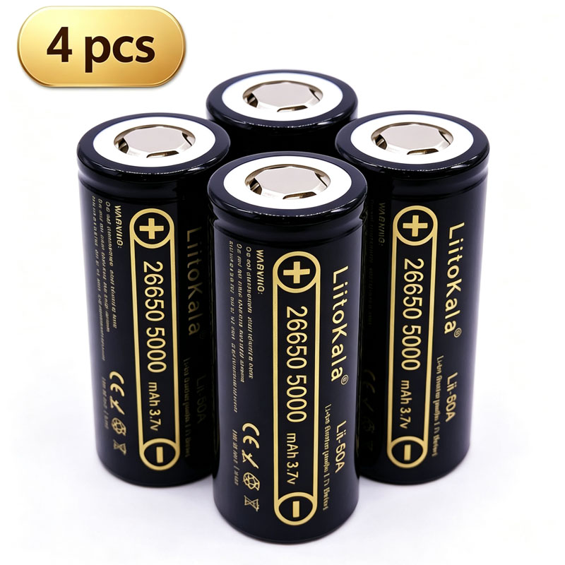 1-10pcs LiitoKala Lii-50A 26650 5000mAh High Capacity 3.7V Lithium Battery For Flashlight Li-ion Rechargeable Battery 26650-50A: Pink