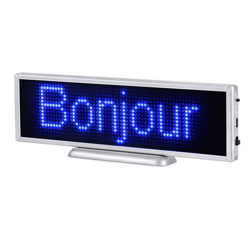 Multi-language bluetooth mini LED display wireless rechargeable LED message sign programmable scrolling LED text sign for shop