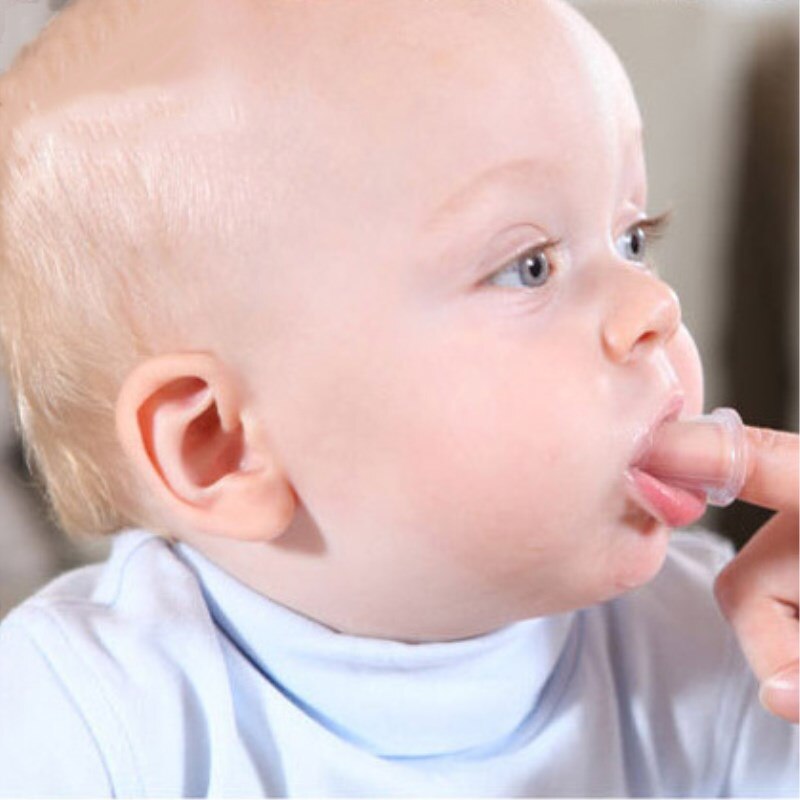 Spazzolino da denti per bambini dito morbido Silicone per bambini spazzolini da denti di sicurezza per bambini Biter per bambini con strumenti per la pulizia dei denti per bambini morbidi