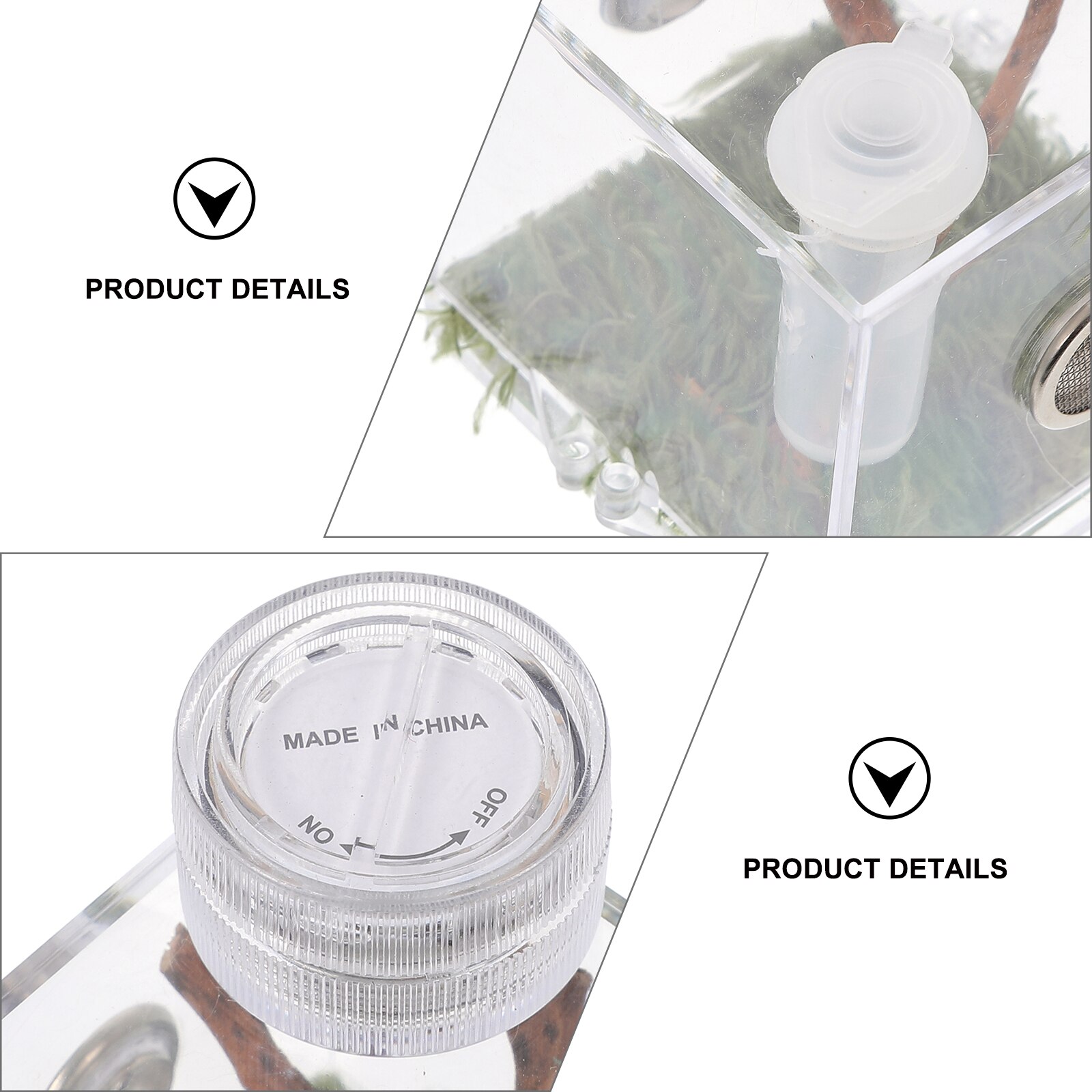 Spider Habitat Box Jumping Spider Breeding Case Spider Storage Box with Lamp Transparent Breeding Box for Spiders Small Insects