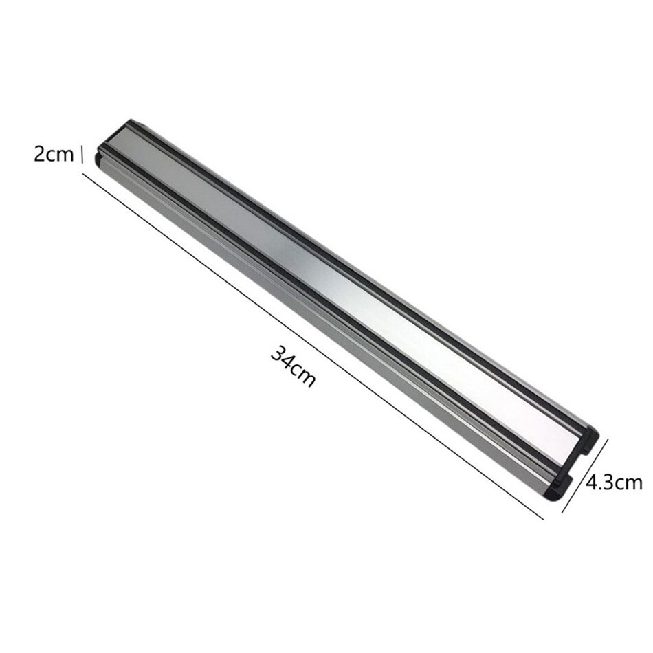 Rostfritt stål magnetisk vägg knivhållare viloställning för knivar bar förvaringsblock spara utrymme magnet köksredskap knivhållare: 34cm