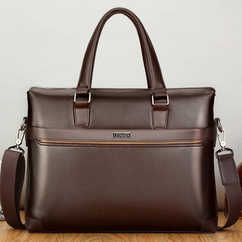 Famous Brand Men Briefcase PU Leather Laptop Briefcases Male Bag Business Shoulder Bags Men Bags Handbag WBS503-3