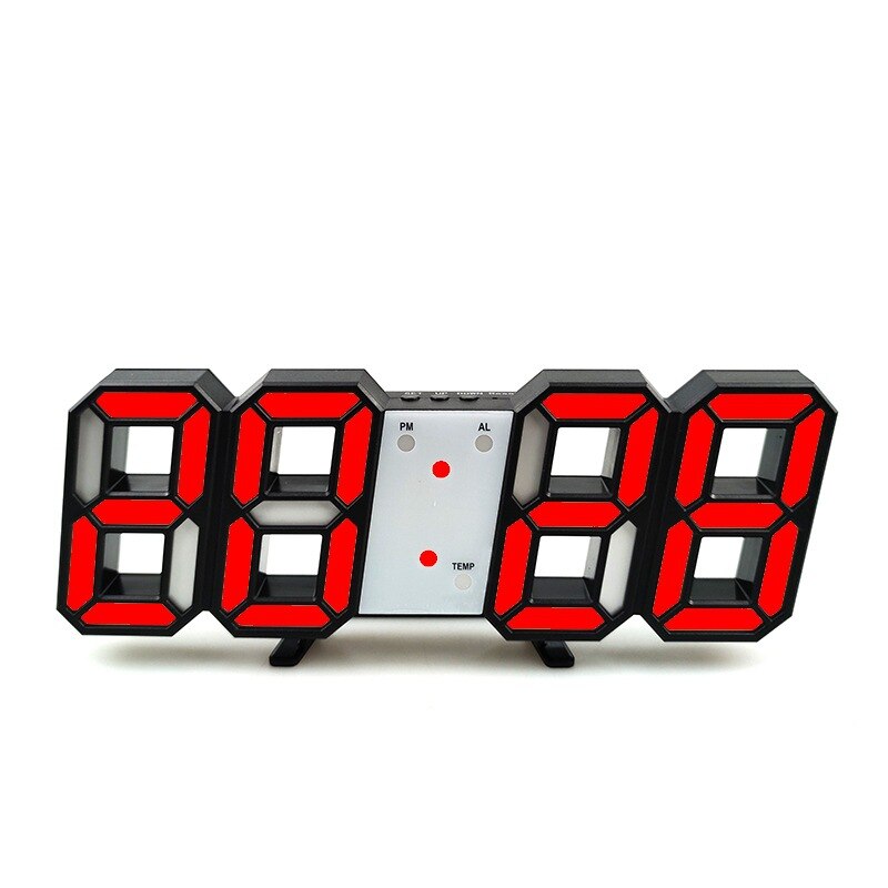 Tafel Klokken Led Digitale Wekker Digitale Klok Bureauklok Nachtkastje Wandklok Decoratieve Tafel Klok Met Thermometer: black red