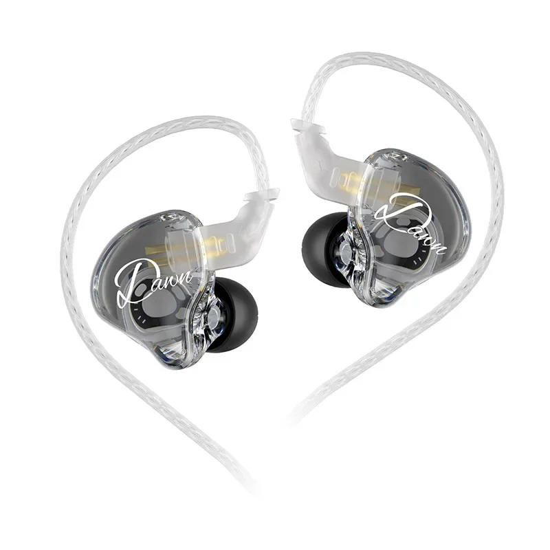 Kz dawn bedrade in-ear hifi-koptelefoon, volledig transparante muziekheadset, sport- en gaming-koptelefoon met microfoon.: Blauw