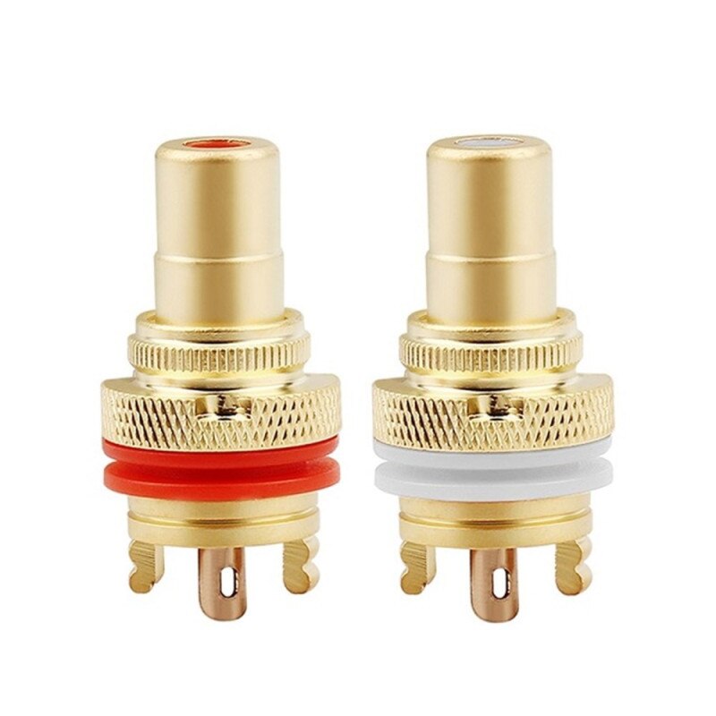 Rca-kontakt honhögtalarterminaler guld/rodiumpläterad koppar rca-uttag chassi cmc-kontakter audiojack hifi-adapterkontakt: Shakin 1 par