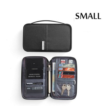 DIHOPE rodzina etui na paszport teczka na dokumenty wodoodporny portfel podróżny pakiet etui na dowód osobisty Organizer akcesoria podróżne: czarny S