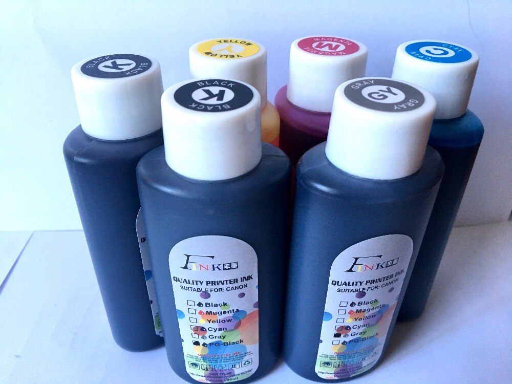 6x100 ml Dye-tinte Für Canon PIXMA MG7750 MG7751 MG7752 MG7753 drucker PGI-570 PGBK CLI-571 BK C M Y GY 6 farben