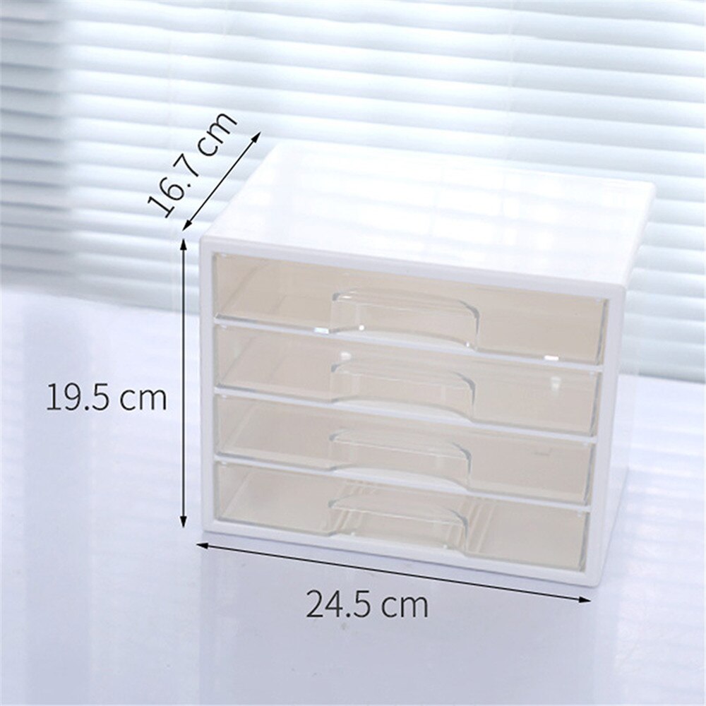 3 Layers Acrylic Plastic Storage Drawer Minimalist Office Desk Storage Drawer Box Organizer Sundries Document Paper Container: Default Title