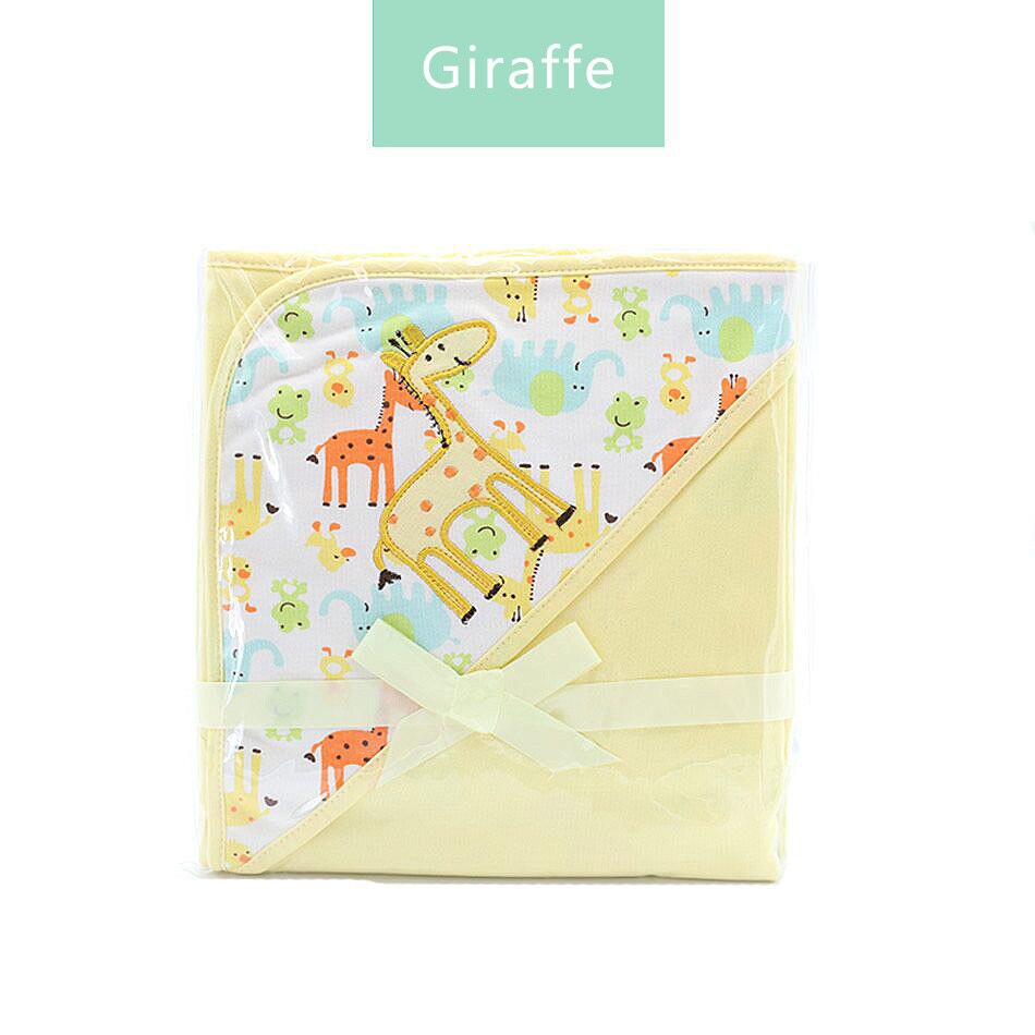 Elinfant 1 Pcs Baby Kids Hooded 78 × 78 Cm Badhanddoek/Cartoon Baby Badjas/Bad Essentiële/baby Deken Ontvangen Dekens: giraffe