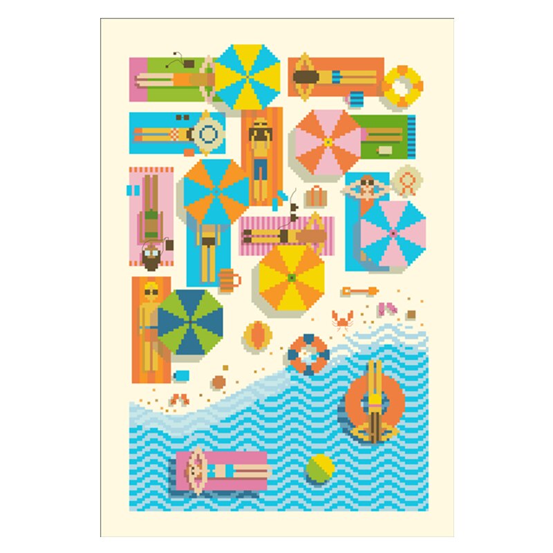 Make a splash cross stitch kit cartton pattern 18ct 14ct 11ct light yellow canvas stitching embroidery DIY wall home decor