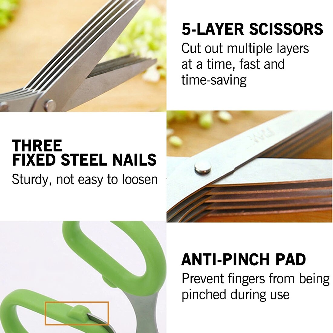 Cutter Tools for Kitchen 12.5CM Kitchen Multi-Layers Scissor Shredded Nori Chopped Scallion Herb Seaweed Spice Cutting Knife