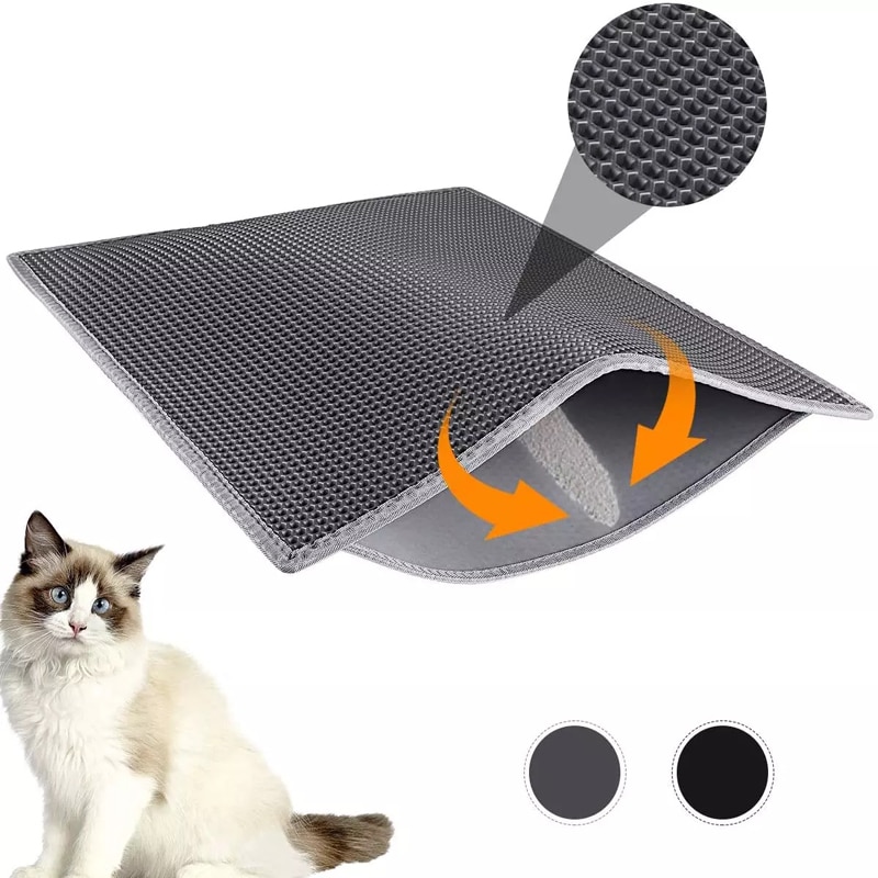 Kjæledyr søppel matte dobbeltlag vanntett søppel katt pads fangst kjæledyr søppel matte kjæledyr produkter seng ren pad katter ren