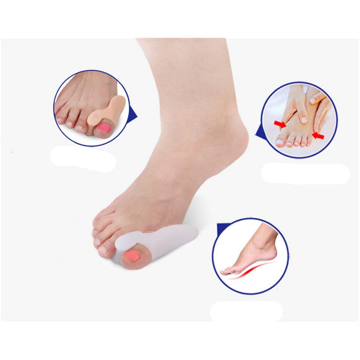 1Pair Silicone Gel Toe Separators Straightener Bunion Protector Cushion Pad Pain Relief Stretchers Health Care Products