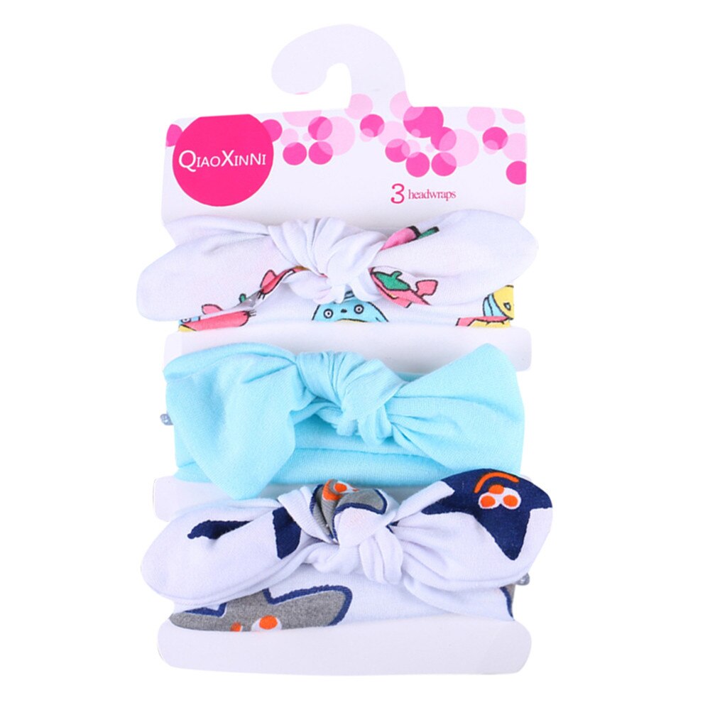 Baby pannband 3 st barn blommigt pannband flickor baby elastisk pilbåge tillbehör hårband set baby hår accessoarer: I
