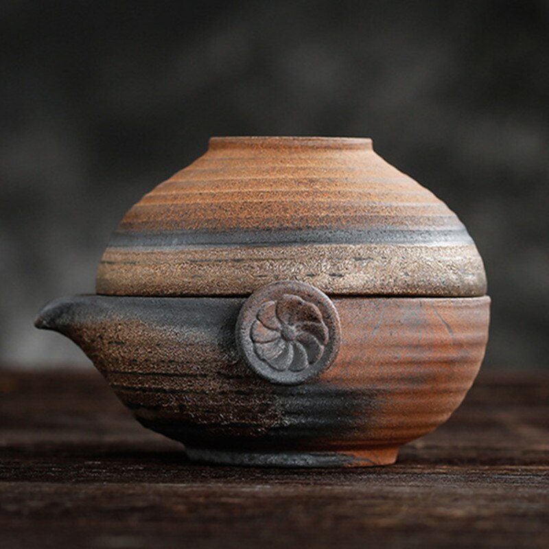 Service à thé Portable gaiwan japonais | Théière en céramique, service de tasses à thé, voyage tasse rapide, verres à boissons faits à la main