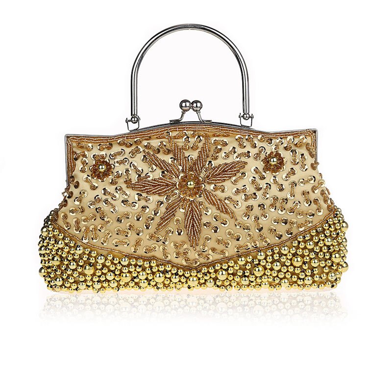 Retro Kralen Sequin Bag Handgemaakte Kralen Ambachtelijke Tas Elegante En Praktische Cheongsam Zak Selling Goed Portemonnees: Goud