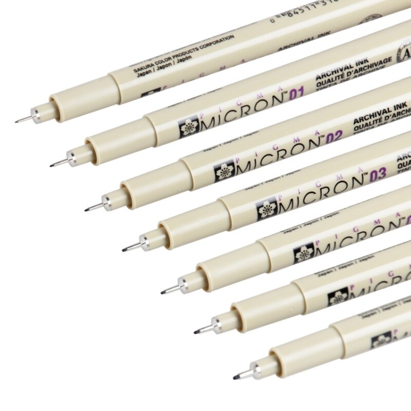 Pigma Sakura Micron-Juego de rotuladores impermeables, delineador fino, rotuladores de dibujo artístico, de dibujos animados, 6 unidades por lote