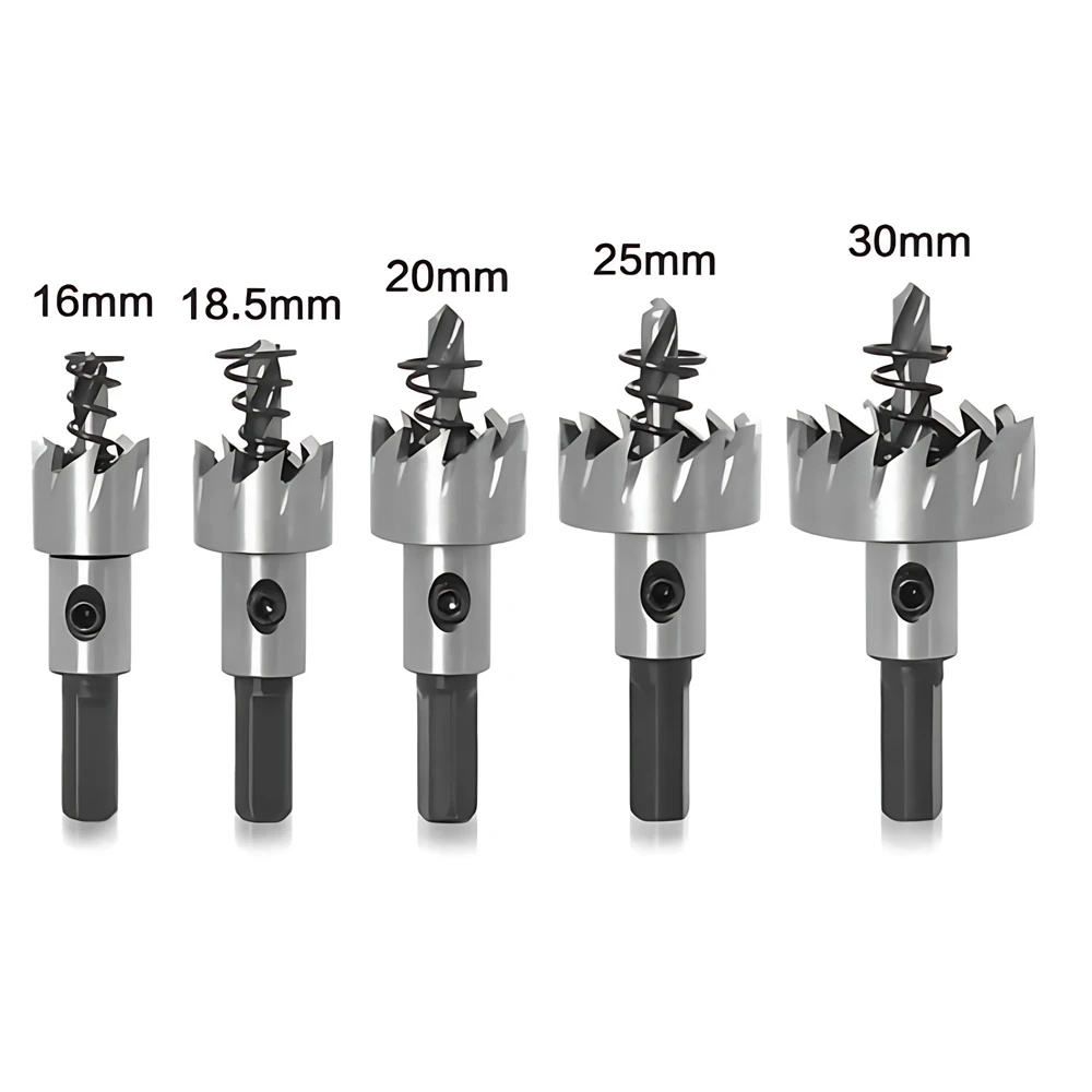 Hss-bor med hårdmetalspids 16mm to 30mm stk. hss-hulsav boreskaft 7mm 10mm hss-hulsavskærer med hårdmetalspids metalsav kopbor