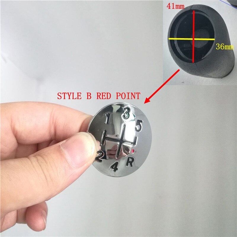5 perilla de cambio de velocidad para Renault Clio Megane Scenic Twingo, tapa de cabeza de bola de cromo: STYLE B RED POINT