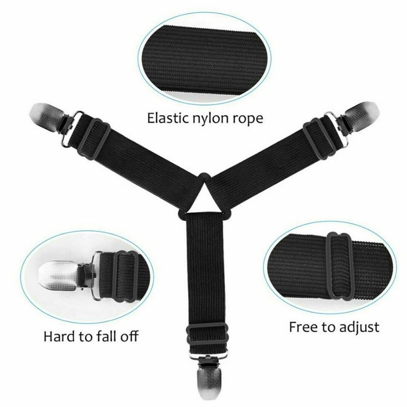 4 pièces/ensemble coin réglable élastique lit porte-feuille attache de matelas attaches couverture couvertures pinces feuille sangle de maintien