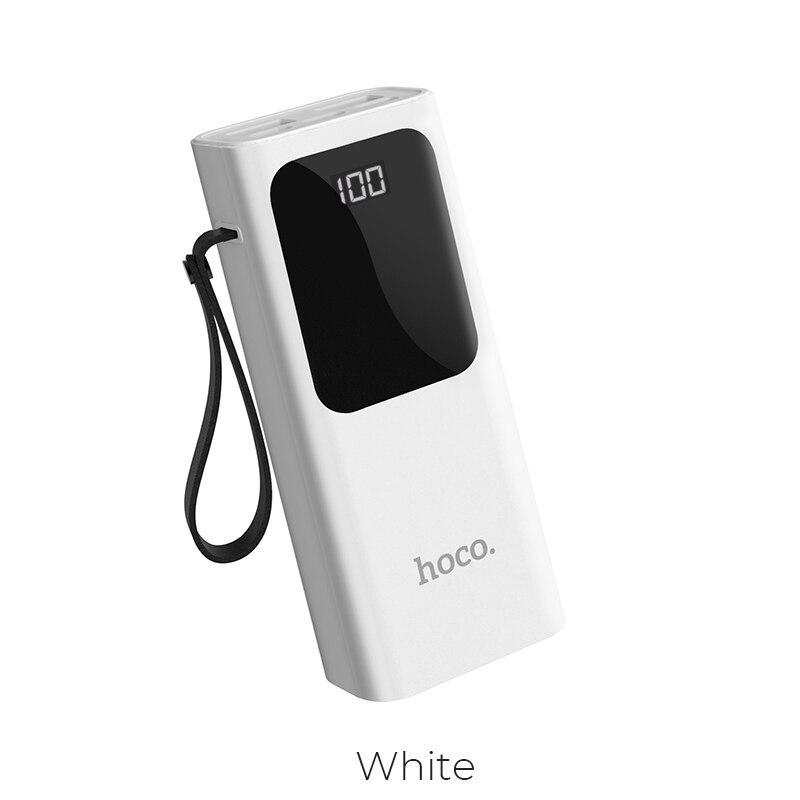 Hoco 10000Mah Mini Dual Usb Power Bank Voor Xiaomi Mi 10 11 Snel Opladen Met Lanyard Draagbare Externe Batterij voor Iphone 12: WHITE