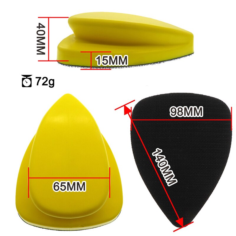 Hand Sanding Block Hook Loop Sanding Disc Holder Foam Grinding Block for Polishing Wood Furniture